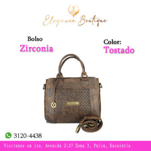BOLSO DE DAMA ZIRCONIA TOSTADO