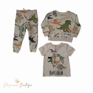 Conjunto de 3 piezas, Diseño Dinosaurio